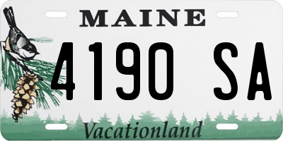 ME license plate 4190SA