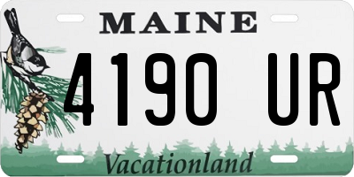 ME license plate 4190UR