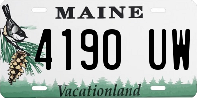 ME license plate 4190UW