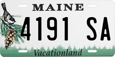 ME license plate 4191SA