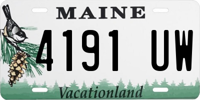 ME license plate 4191UW