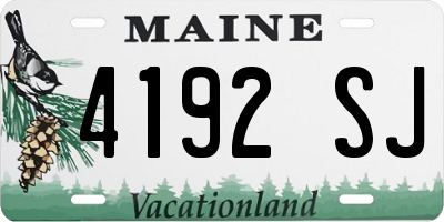 ME license plate 4192SJ