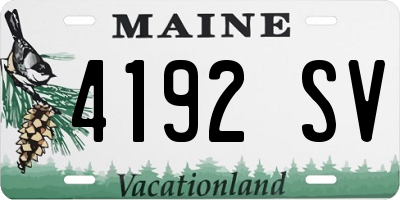 ME license plate 4192SV