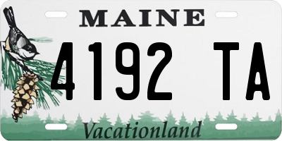 ME license plate 4192TA