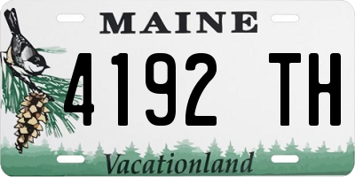 ME license plate 4192TH