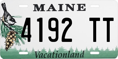 ME license plate 4192TT