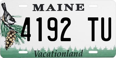 ME license plate 4192TU