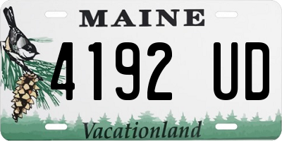 ME license plate 4192UD