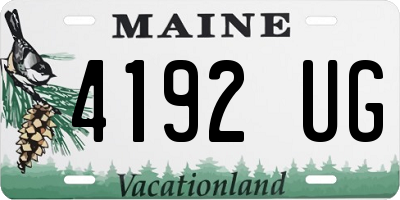 ME license plate 4192UG