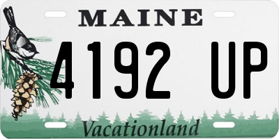 ME license plate 4192UP