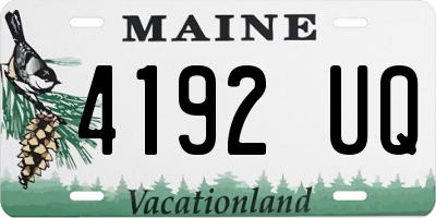 ME license plate 4192UQ