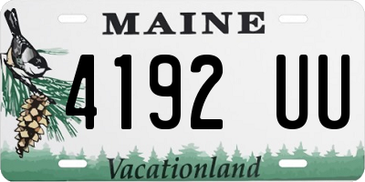 ME license plate 4192UU