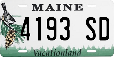 ME license plate 4193SD