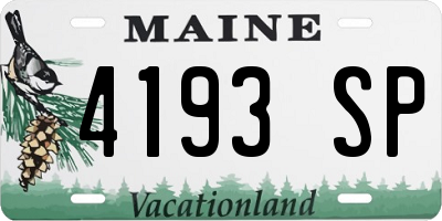 ME license plate 4193SP