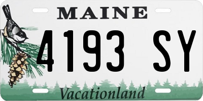 ME license plate 4193SY