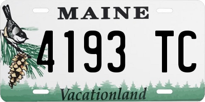 ME license plate 4193TC