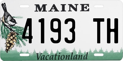 ME license plate 4193TH