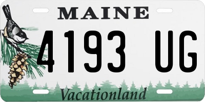 ME license plate 4193UG