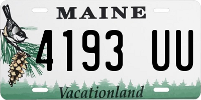 ME license plate 4193UU