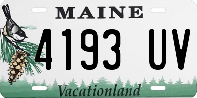 ME license plate 4193UV