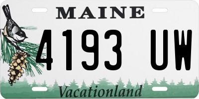 ME license plate 4193UW