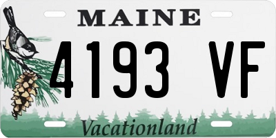 ME license plate 4193VF