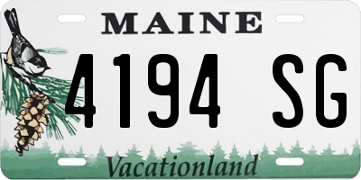 ME license plate 4194SG