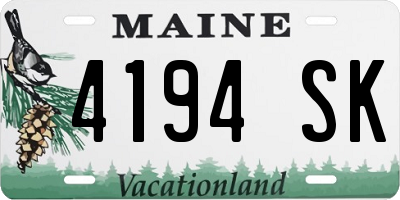 ME license plate 4194SK