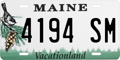 ME license plate 4194SM