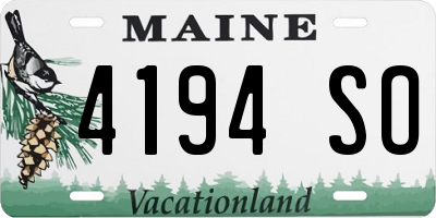 ME license plate 4194SO