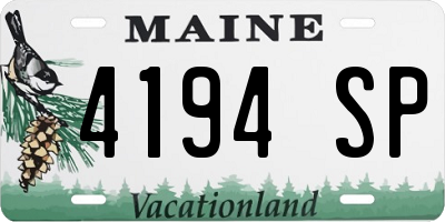ME license plate 4194SP