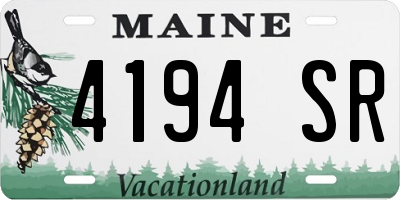 ME license plate 4194SR
