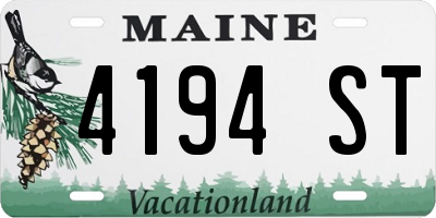 ME license plate 4194ST
