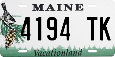 ME license plate 4194TK