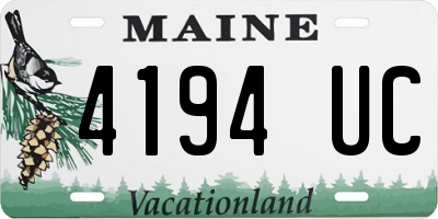 ME license plate 4194UC