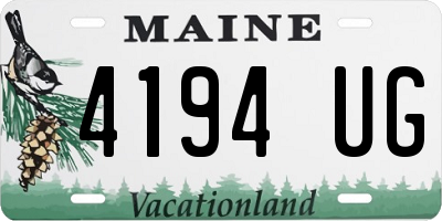 ME license plate 4194UG