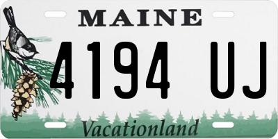ME license plate 4194UJ