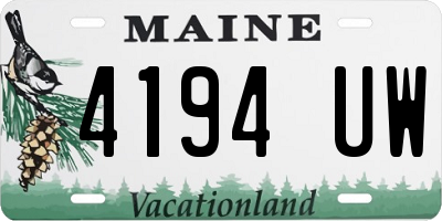 ME license plate 4194UW