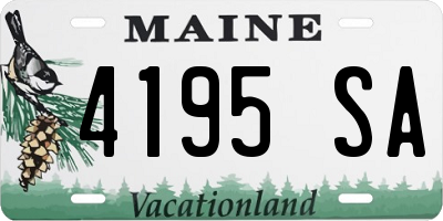 ME license plate 4195SA