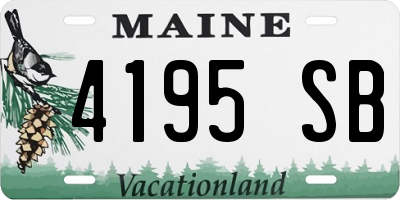 ME license plate 4195SB