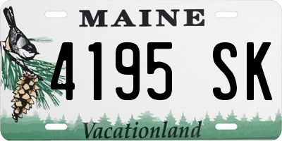 ME license plate 4195SK