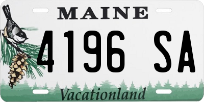 ME license plate 4196SA