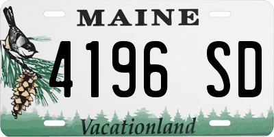 ME license plate 4196SD