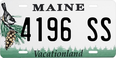 ME license plate 4196SS