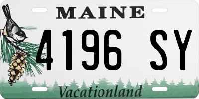 ME license plate 4196SY