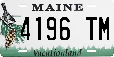 ME license plate 4196TM
