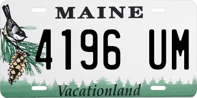 ME license plate 4196UM