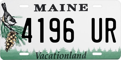 ME license plate 4196UR