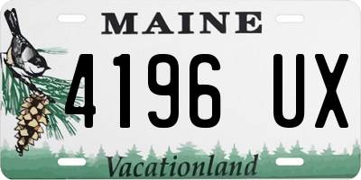 ME license plate 4196UX