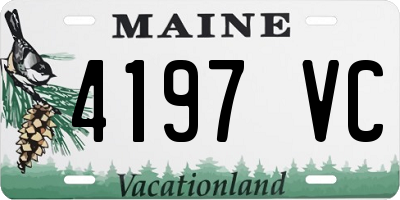 ME license plate 4197VC